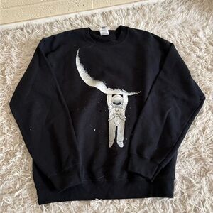 Black Astronaut Graphic Men's Sweatshirt Pullover